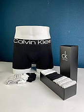 Набір чоловічих трусів Calvin Klein Black Edition у подарунковому пакованні 5 штук бавовна розсір М, фото 4