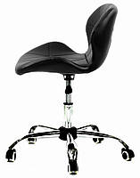 Стілець Invar Office чорний шкірозамінник, з хрестовиною на коліщатках із регулюванням висоти, фото 2