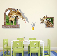 Большая 3D наклейка на стену Жирафы ABC