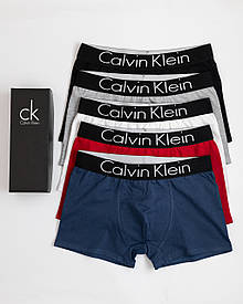 Набір чоловічих трусів Calvin Klein Black Edition у подарунковому пакованні 5 штук бавовна розсір М