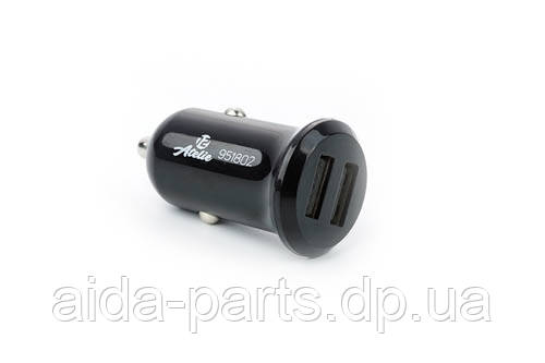 Автомобільний зарядний пристрій 2 USB (12/24V — 5 V 2,1 A) чорний КОМПАКТ 12 Atelie