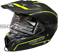 Шлем кроссовый (mod:NENKI MX-310 , чёрный мат с лимонной полоской) VDK