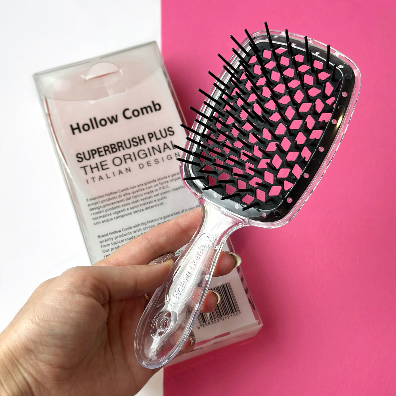 Гребінець для волосся Superbrush Plus Hollow Comb, прозорий/чорний, фото 1