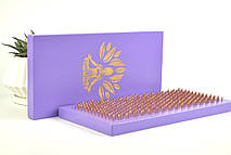 Дошка садху анатомічна  для початківців із мідними цвяхами Morebi "Lotus" фіолетовий, крок 10 мм