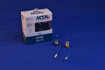 Лампа автомобільна H3 12 V 55 W PK22S EXTRA WHITE (2шт) (ближна/дальна, протитуманна) MTA