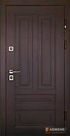Вхідні двері вуличні з терморозривом модель Country (колір RAL 8019 + Сосна Прованс) комплектація COTTAGE