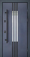 Входная дверь ТМ Abwehr Lampre 2 (LP5) Bionica (BN2) терморазрыв уличная со стеклопакетом Антрацит