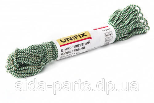 Шнур плетений кольоровий будівельний 3 мм 20 м UNIFIX