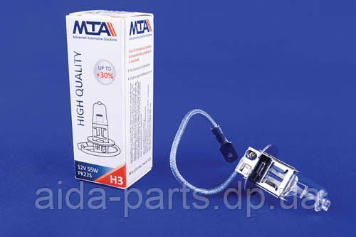 Лампа автомобільна H3 12 V 55 W PK22S (ближна/даля, протитуманна) MTA