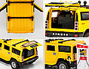 Модель автомобіля Hummer H2 із металу 1:24. Металева машинка Хаммер H2 жовта, звук мотора та світло фар, фото 5