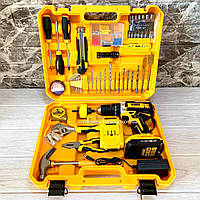 Аккумуляторный ударный шуруповерт DeWALT DCD791 (24V, 5AH) с большим набором инструментов