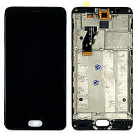 Екран (дисплей) Meizu M5s M612H з тачскріном чорний з рамкою