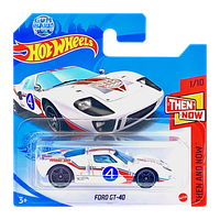 Машинка Базовая Hot Wheels Ford GT-40 Gumball 3000 Then and Now 1:64 GTB33 White