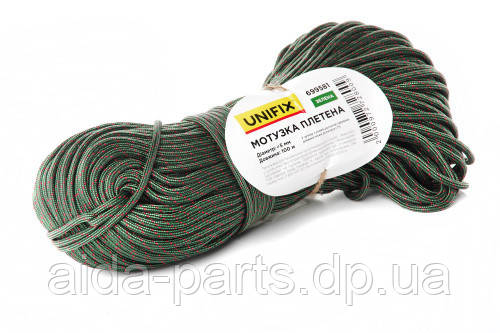 Мотузка плетена 5 мм, 100 м зелена UNIFIX