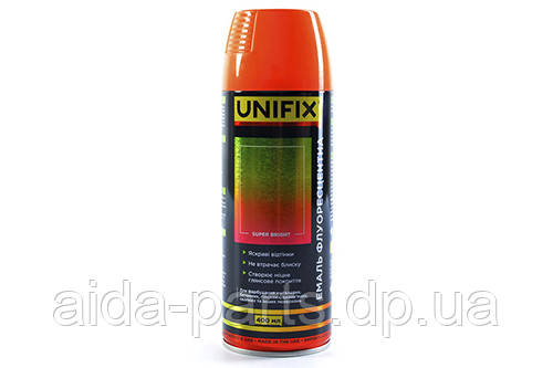 Емаль флуоресцентна акрилова жовтогарячий 400 мл UNIFIX