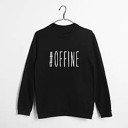 Світшот "#offine" унісекс, Чорний, XS, Black, англійська