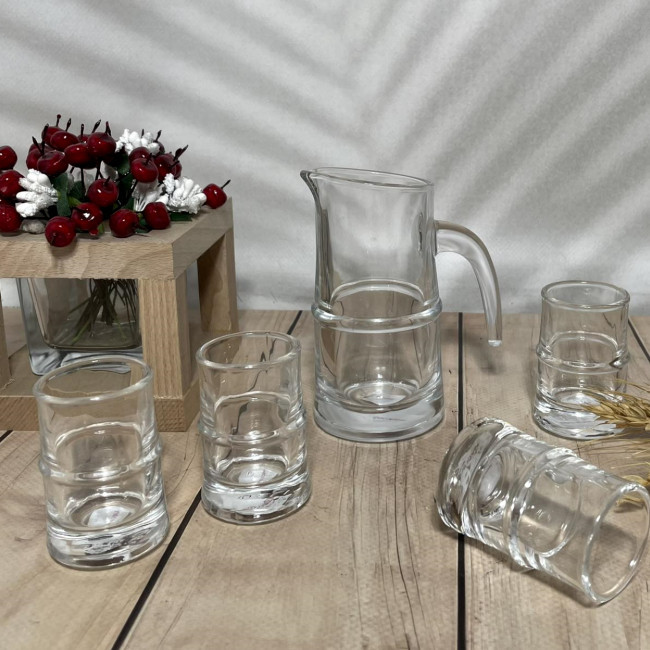 Скляний набір Helios Спірит для міцних напоїв (4стопки 25 мл + декантер110 мл) (KB27/L5), фото 1