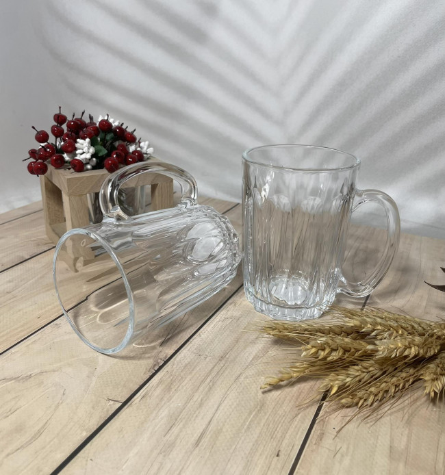 Скляний кухоль Helios Стронг лайн для чаю 350 мл (ZB373), фото 1