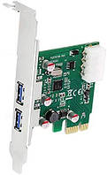 Контроллер PCI-E x1 to 2 x USB 3.0 б/у
