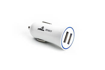 Автомобільний зарядний пристрій 2 USB (12/24V — 5 V 2,1 A) білий 12 Atelie
