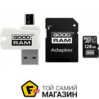 Карта памяти Goodram MicroSDXC 128GB UHS-I Class 10 Goodram + SD-adapter + OTG Card reader (M1A4-1280R12)