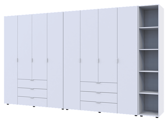 Комплект Doros Гелар з Етажеркою Білий 4+4 ДСП 348.2х49.5х203.4 (42005040), фото 2