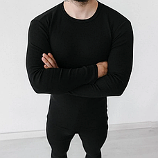 Термобілизна чоловіча зимова на флісі BioActive, Розмір S + Подарунок Термошкарпетки/Термокомплект чоловічий чорного кольору, фото 2