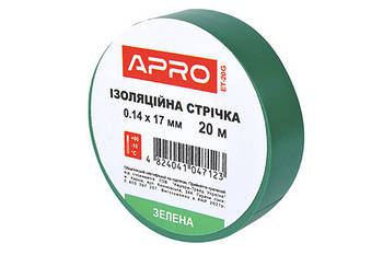 Ізоляційна стрічка зелена 0.14х17мм 20 м (пачка, красно 10 шт.) APRO