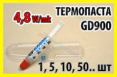 Термопаста GD900 1 г — S сіра для процесора відеокарти світлодіода термо паста термопрокладка