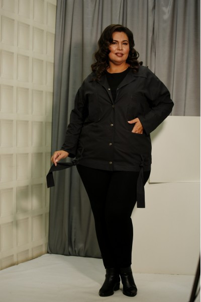 Куртка демісезонна  темно-сіра коротка плащівка батал великих розмірів 42-74 різних кольорів
