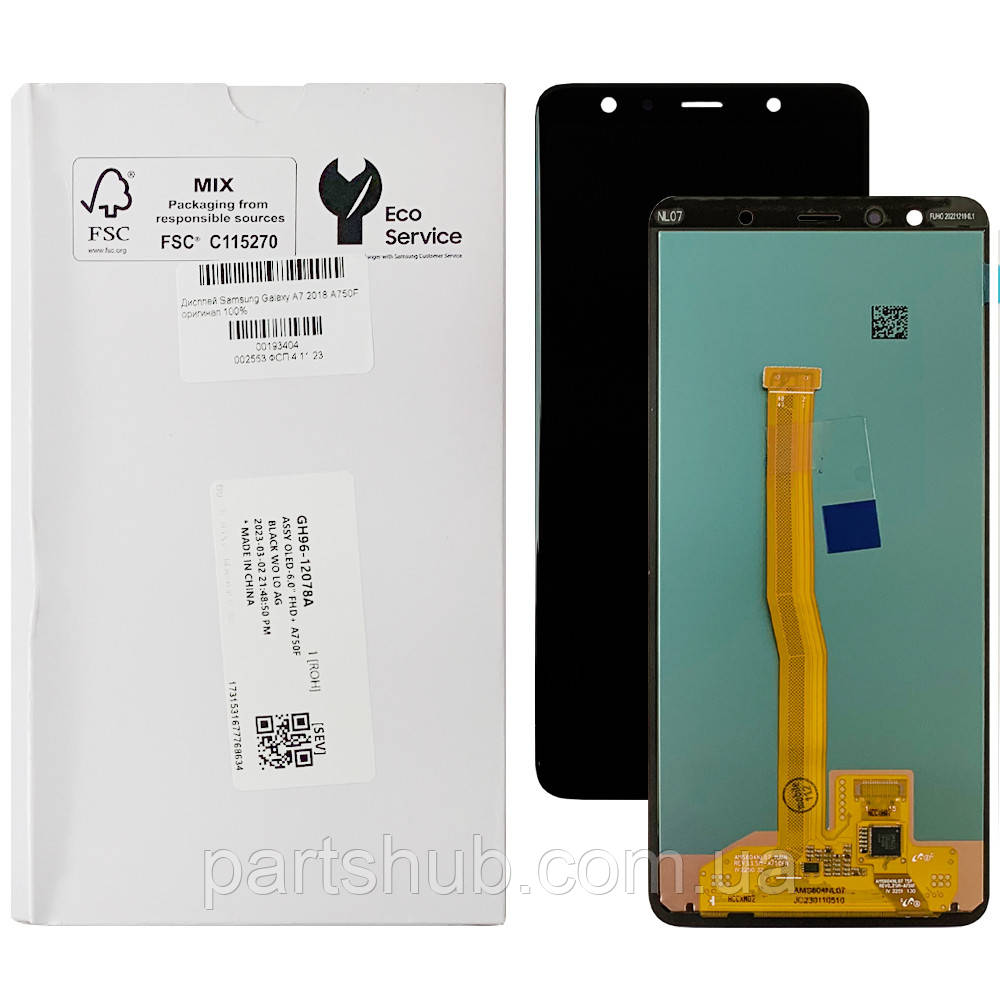 Дисплей Samsung Galaxy A7 2018 A750F з тачскріном оригінал 100%, фото 1