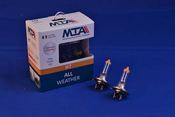 Лампа автомобільна H7 12 V 55 W PX26D ALL WEATHER (2 шт.) (ближна/дальна, протитуманна) MTA