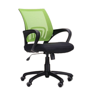 Кресло рабочее для сотрудников офиса со спинкой сетка Веб сиденье Сетка черная / спинка Сетка лайм AMF