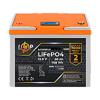 Акумулятор LP LiFePO4 для ДБЖ 12,8V - 60 Ah (768Wh) (BMS 80A/40А) пластик LCD