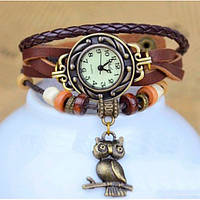 Наручные Женские часы браслет коричневый CL Owl Brown BUYT Наручний Жіночий годинник браслет коричневий CL Owl