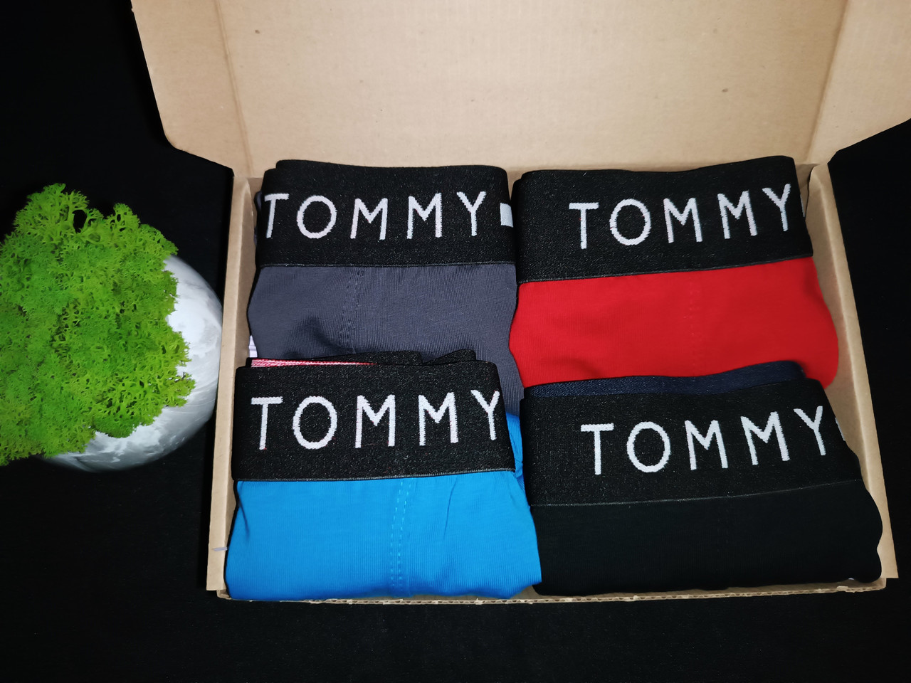 Подарунковий набір чоловічих трусів боксерів Tommy Hilfiger (4 штуки), фото 1