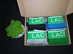 Подарунковий набір чоловічих трусів боксерів Lacoste (4 штуки)