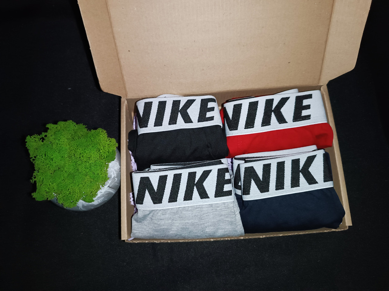 Подарунковий набір чоловічих трусів боксерів Nike (4 штуки), фото 1