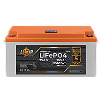 Акумулятор LP LiFePO4 24V (25,6V) - 100 Ah (2560Wh) (BMS 150/75А) пластик LCD