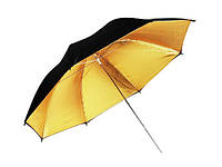 Фото-зонт 2 в 1 - черно-золотой на отражение + белый Arsenal 110 см - Extreme