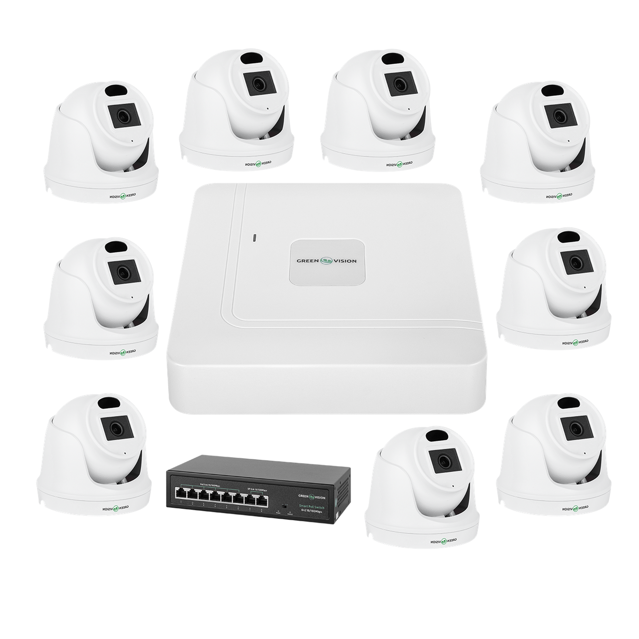 Комплект видеонаблюдения на 9 камер GV-IP-K-W72/09 3MP - фото 1 - id-p2014405421