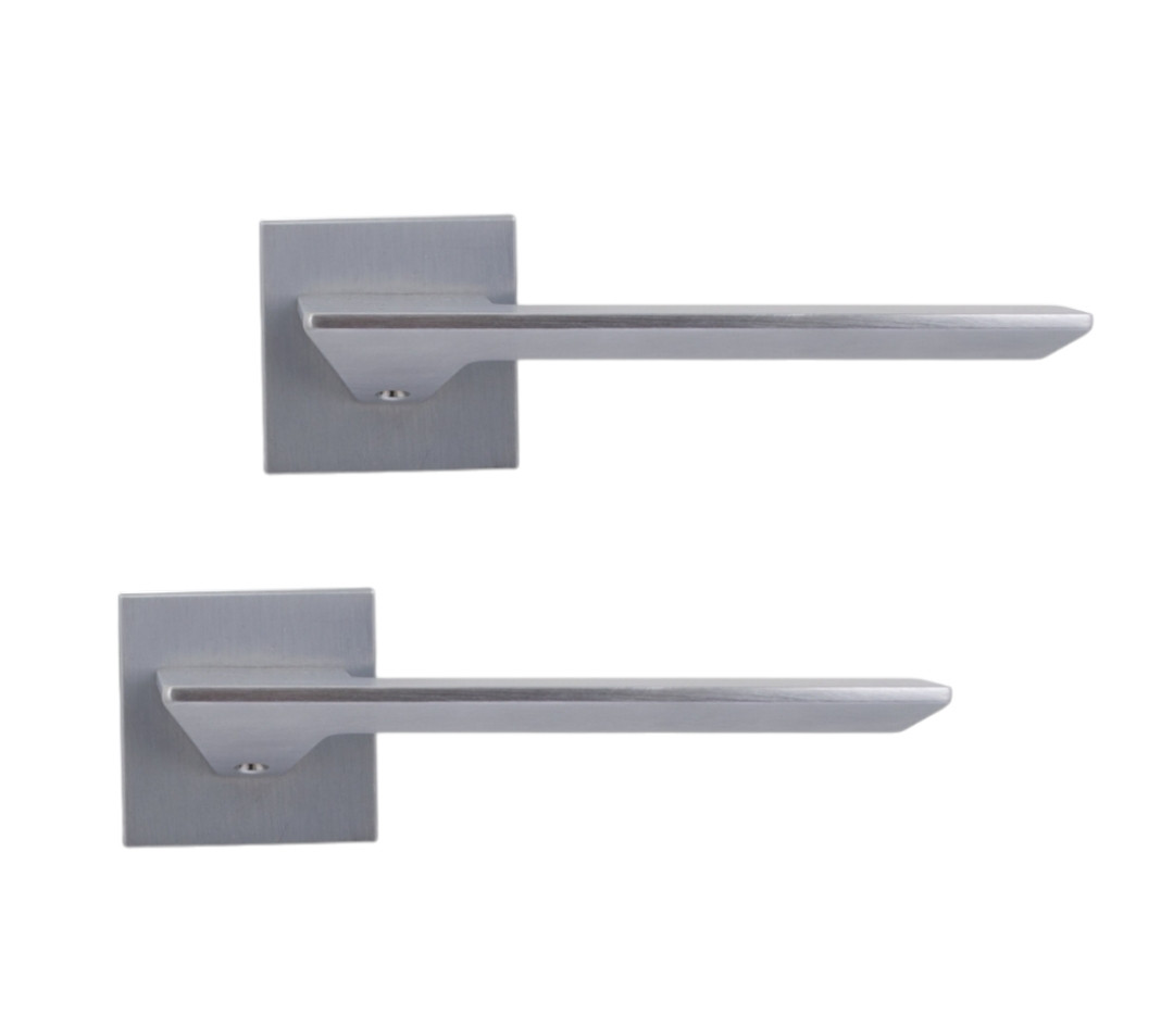 Ручки на двері міжкімнатні та вхідні RDA Horizon Q матовий хром браш., фото 1