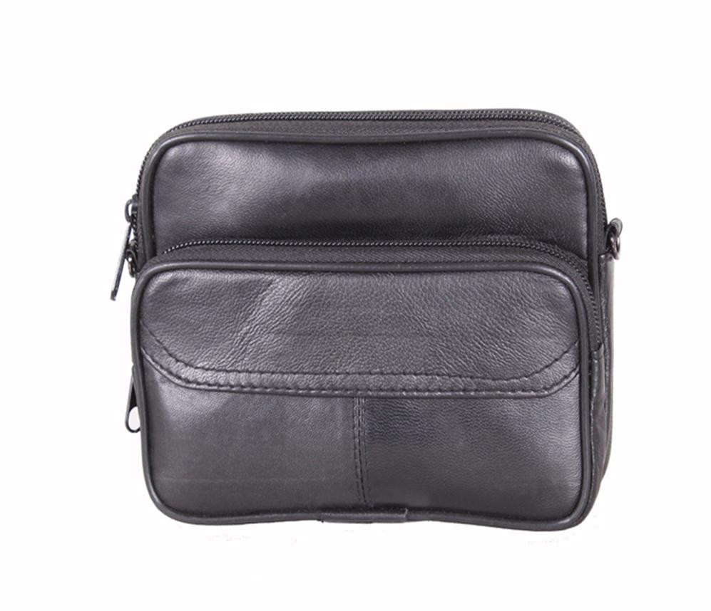 Чоловіча шкіряна сумка 303709 чорна, фото 1