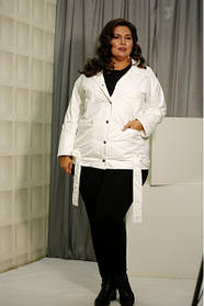 Куртка демісезонна  біла коротка плащівка батал великих розмірів 42-74 різних кольорів