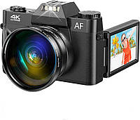 Видеокамера 4K Ultra Камера для видеоблогов 48 МП экран 3" 16-кратный зум RRGEAR G10 автофокус карта 32гб