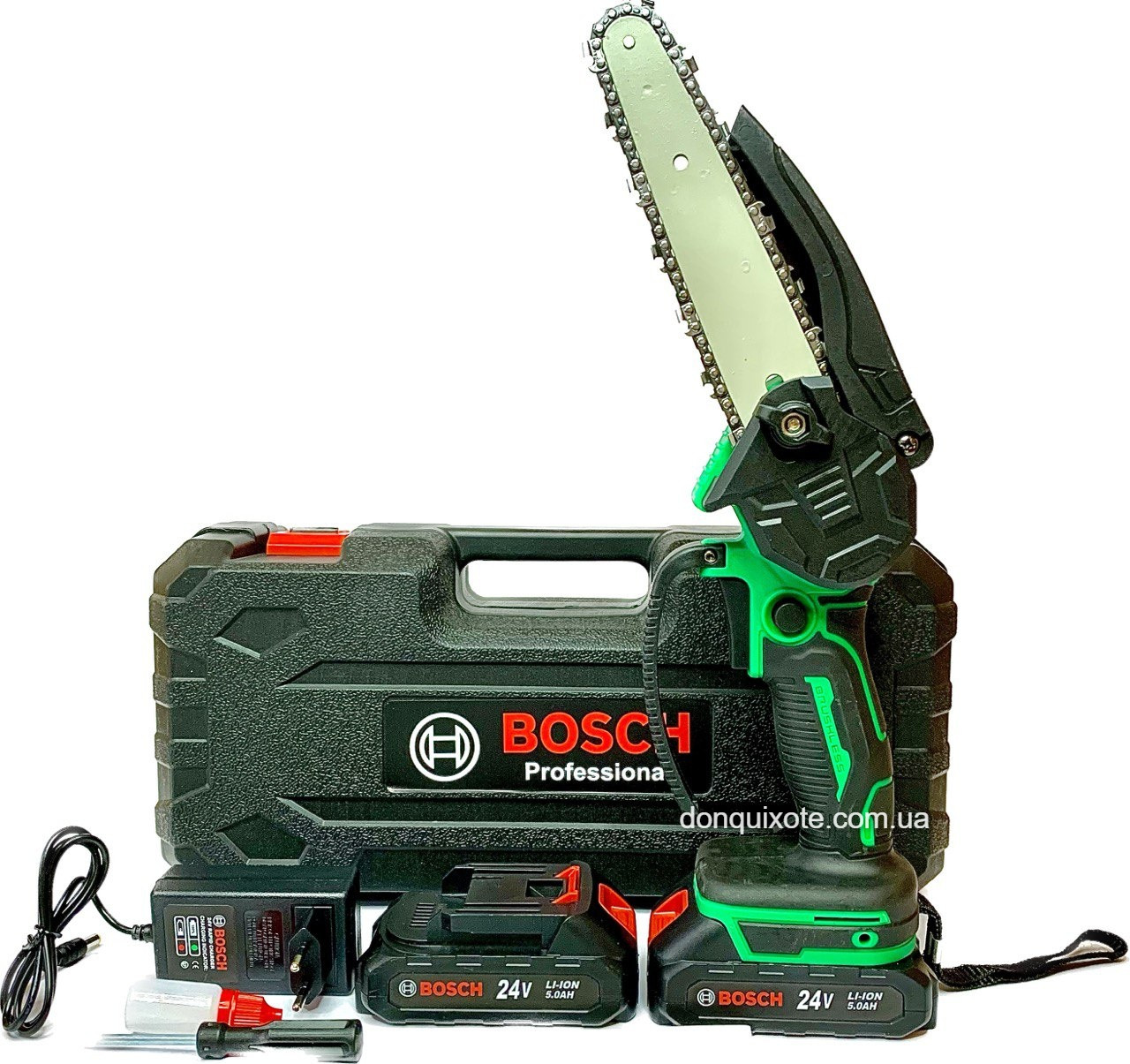 Акумуляторна мініпила Bosch UniversalChain 18 (24V, 5 Аh, шина 15 см). АКБ- Гілкоріз Бош