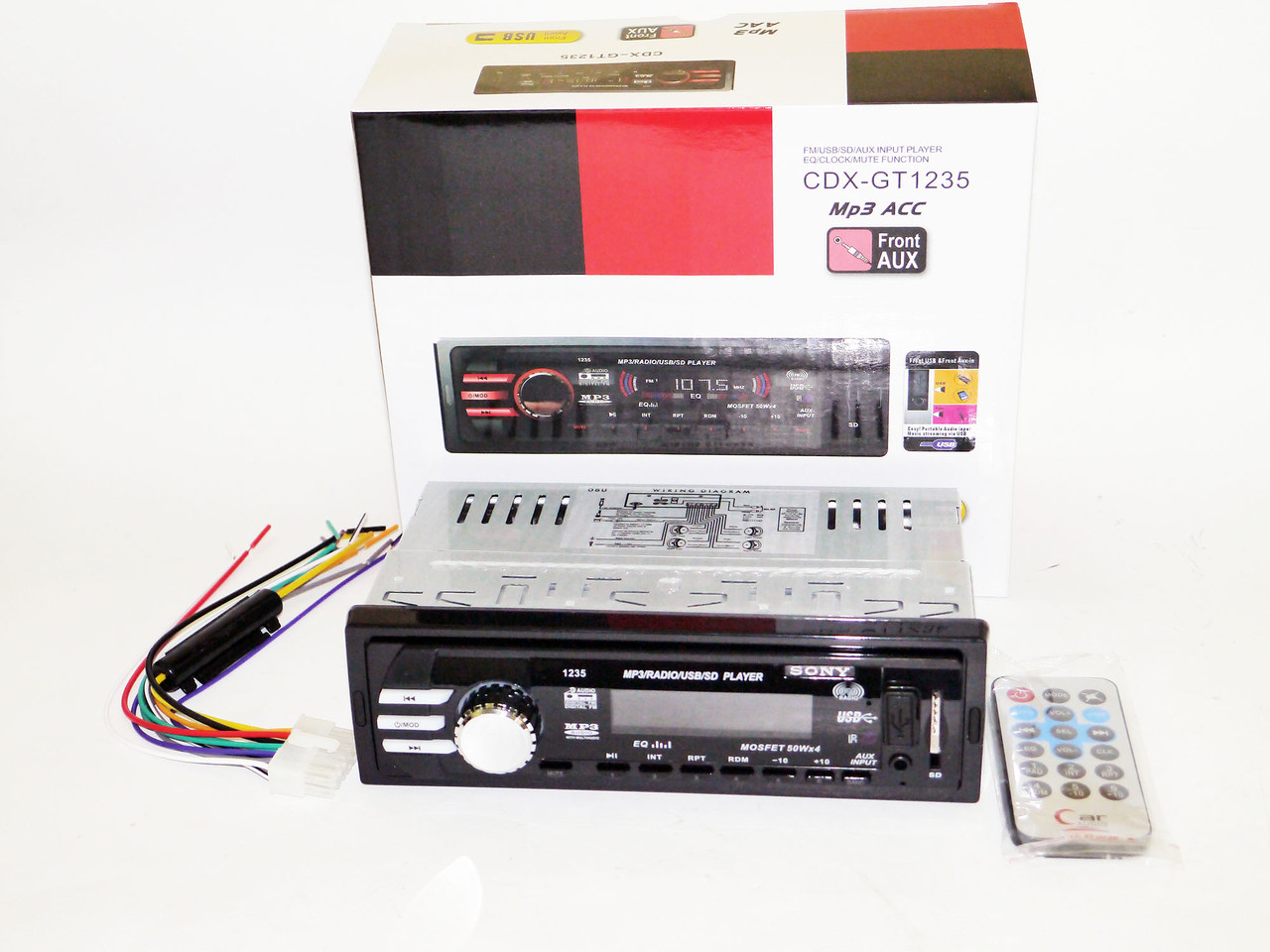 Автомагнитола CDX-GT1235 - MP3+Usb+Sd+Fm+Aux+ пульт (4x50W)