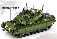 Военный конструктор современный танк Леопард в коробке 2 в 1 (806 деталей)