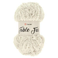 Пряжа для вязания Alize Fable Fur. 100 г. 100 м. Цвет - светло бежевый 967