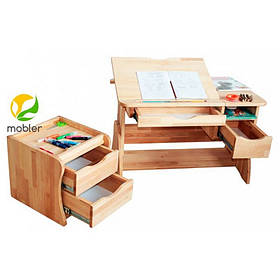 Дитяча парта розтирача Mobler lux 90 см із тумбою